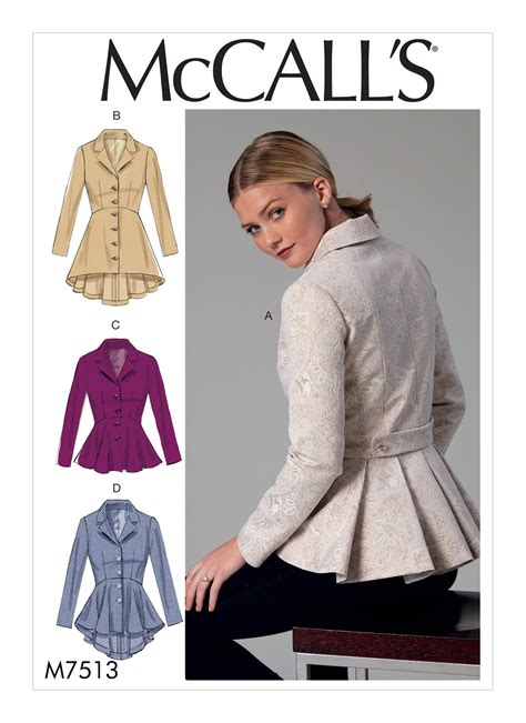 Mccall S Misses Notch Collar Peplum Jackets