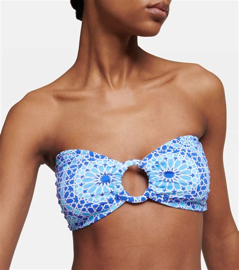 Carlotta Printed Bandeau Bikini Top In Multicoloured Alexandra Miro