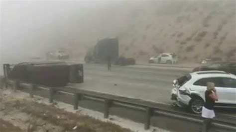 As Many As 20 Vehicles Crash In Pileup At Foggy Southern California