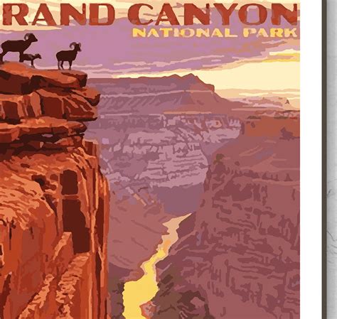 Restored Vintage Grand Canyon Poster Print America Travel Etsy Uk