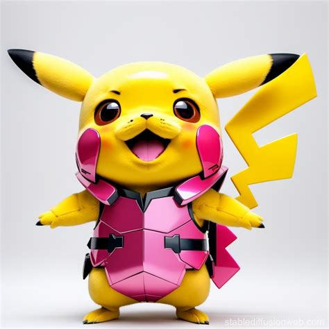 pikachu meme white background with a pink armour Prompts | Stable ...