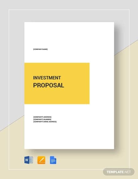 40+ Investment Proposal Templates in MS Word | PDF | Google Docs | Pages