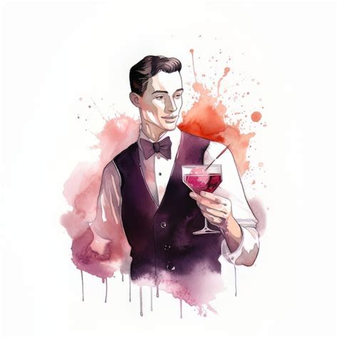 Premium AI Image A Man Holding A Glass Of Wine And A Wine Glass