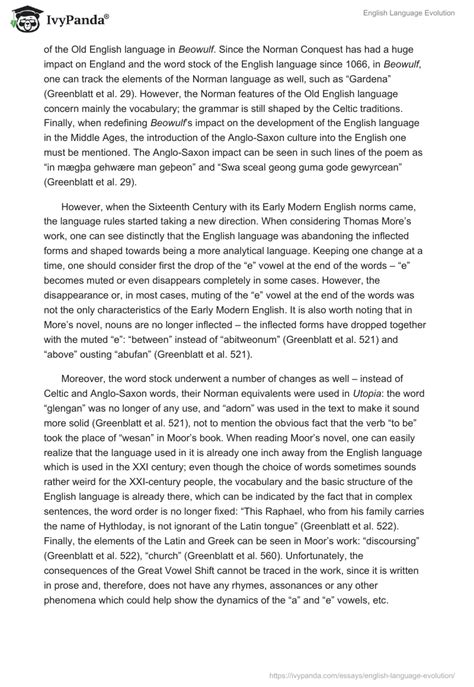 English Language Evolution 1366 Words Essay Example