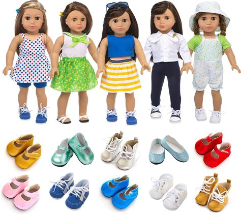 Amazon.com: XFEYUE American 18 Inch Doll Clothes and Accessories 5 Sets ...