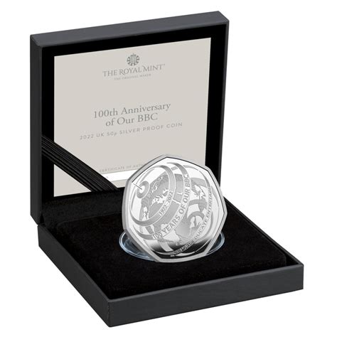 2022 Proof 50p Silver Coin 100th Anniversary Of Our Bbc Boxed From £