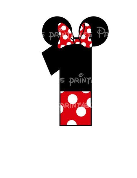 Minnie Mouse Age Birthday Number Diy Iron On By Mrjoesprintables 500