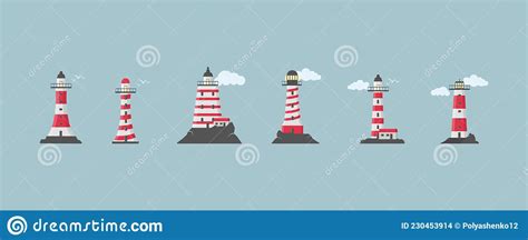 Lighthouse Beacons Sea Light House Cartoon Icons CartoonDealer