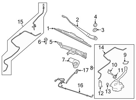 Lincoln MKT Windshield Washer Hose FROM 03 21 2016 8G1Z17A605A