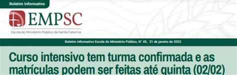 Boletim Informativo Escola Do Ministério Público Nº 45 De 31 De