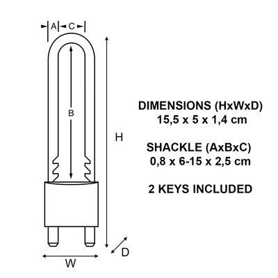 Cadenas à clés largeur 50 mm en laiton avec anse réglable MASTER LOCK