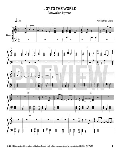 Joy To The World - Piano Sheet Music