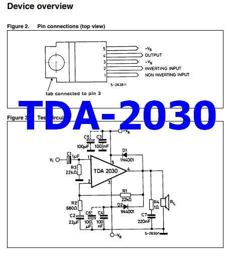 Tda 2030 Pdf Datasheet 14w Hi Fi Audio Amplifier