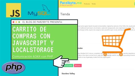 Carrito De Compras Usando Javascript Localstorage Php Y Mysql Youtube