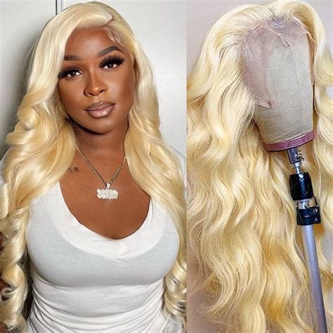 Blonde Wig Body Wave X Lace Front Wig HD Transparent Glueless W
