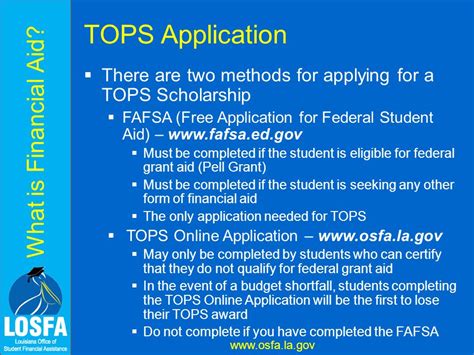 Losfa Programs Tops Scholarship College Access And Outreach Ppt Download