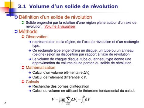 PPT Chapitre 5 Volumes de solides de révolution PowerPoint