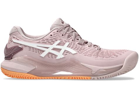 asics gel resolution  clay watershed rose white womens glowis store