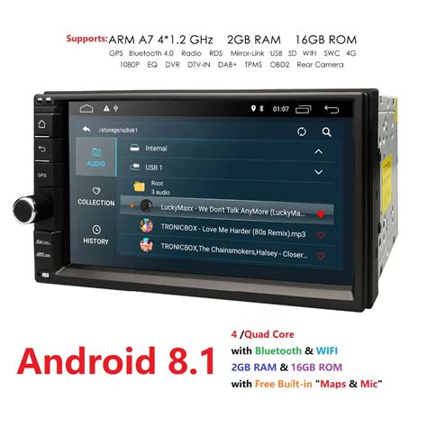 2 Din Android 8 1 Car Radio Stereo 7 1024 600 Universal Car Player GPS