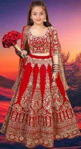 Shresva Baby Girls Lehenga Choli Ethnic Wear Embroidered Lehenga Choli