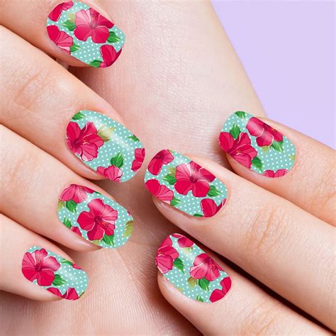 Waterslide Nail Wraps 4 Sets Of 18 Spring Flower Mix Decals Etsy