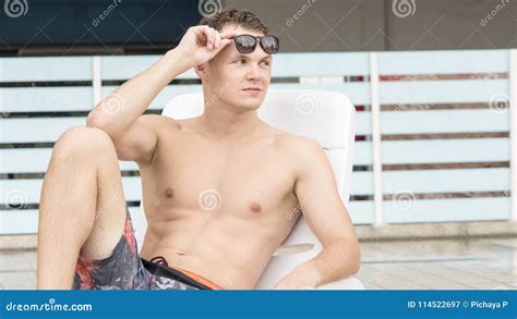 Man Body On Beach Summer Male Lying On Sand At Resort Royalty Free