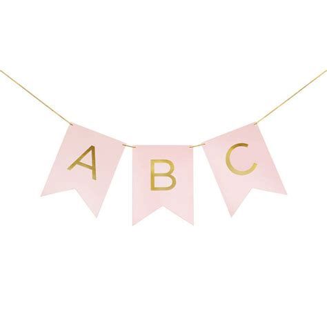 Gold Foil Stamped Blush Pink Alphabet Custom Letter Banner Etsy