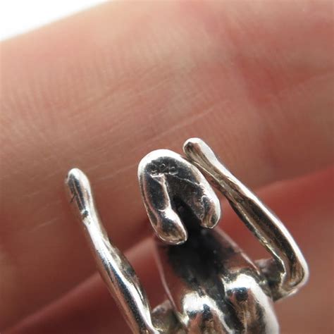 925 Sterling Silver Vintage Nude Man And Woman In Lov Gem