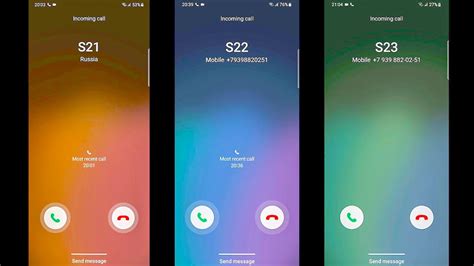Samsung Galaxy S21 Vs S22 Vs S23 Incoming Call Youtube