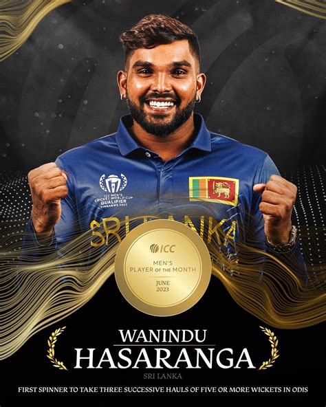 Icc Sri Lanka S Star Spinner Wanindu Hasaranga Has Been Voted The