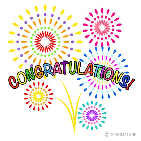 Congratulations Fireworks Clip Art Free Png Image｜illustoon