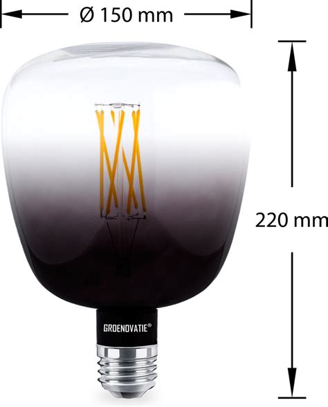 Groenovatie E27 Led Filament Xl T145 Half Smoke Globelamp 6w Warm