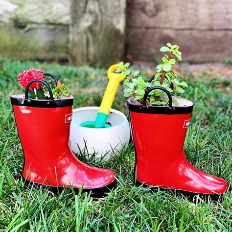 How To Make Rain Boot Planters Hello Wonderful