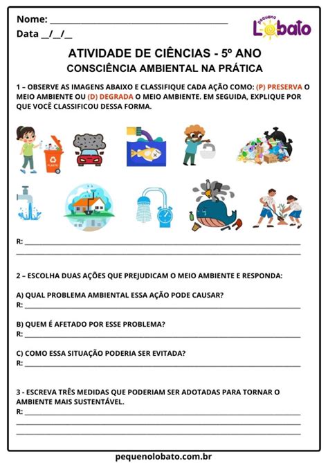 Atividades Sobre O Lixo Para O 5 Ano - Atividades de Ciências 5º Ano – Lixo, Reciclagem e Consciência ...