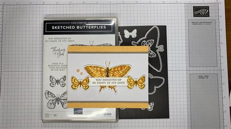 Stampin Up Sketched Butterflies Thank You Card Tutorial Diy