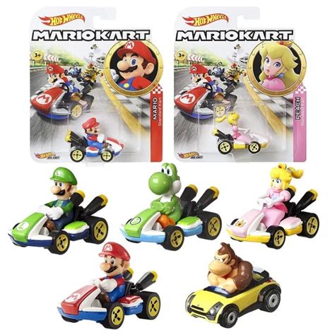 Gbg Mattel Hot Wheels Mario Kart Peach Koopa Troopa Donkey Kong Luigi Wario Yoshi Alloy Racing