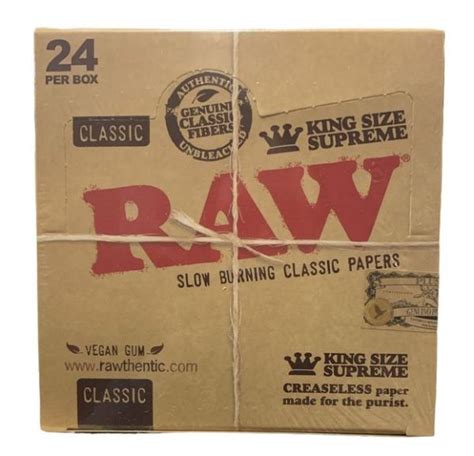 Raw King Size “supreme” Classic Rolling Paper 24 Ct