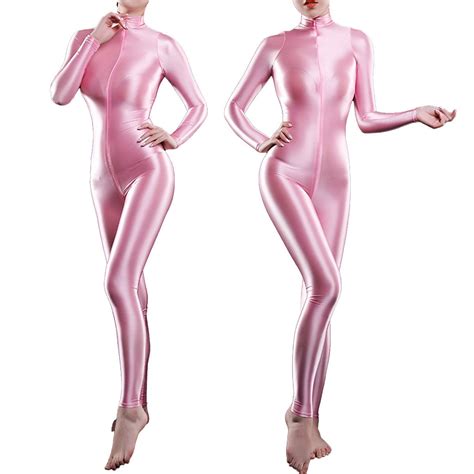 TiaoBug Women S Adult Shiny Shimmery Bodysuit Leotard Unitard Footless