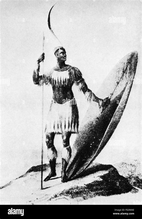 SHAKA ZULU (c1787-1828). /nChief of the Zulu clan and founder of the ...