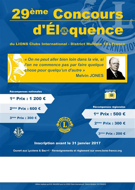 Lions Clubs District Est Me Concours D Loquence