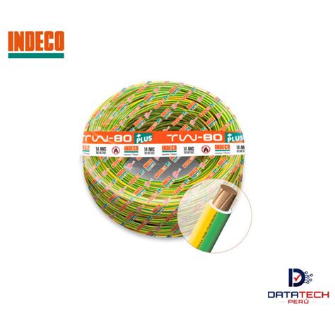 Cable eléctrico TW 80 Plus 14AWG 450 750V rollo por 100m Color Amarillo