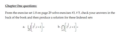 Solved Chapter One questions: From the exercise set 1.8 on | Chegg.com 