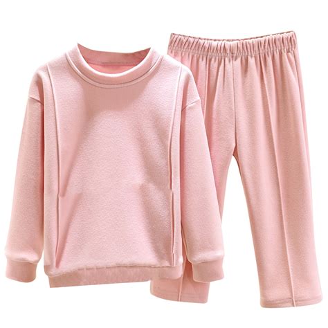 Apexfwdt Thermal Underwear For Kids Long Johns Fleece Leggings And