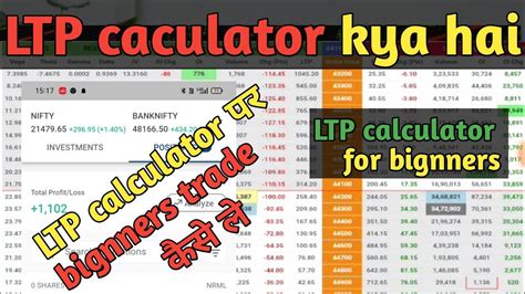 Ltp Calculator Kya Hai Ltp Calculator Se Bignners Trade Kaise Le