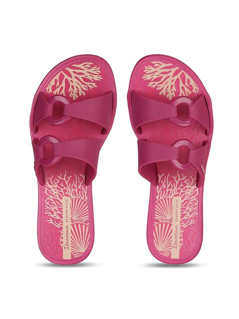 Buy Ipanema Women Pink And Beige Printed Sliders Flip Flops For Women