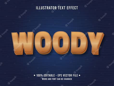 Premium Vector Woody Texture Editable Text Effect