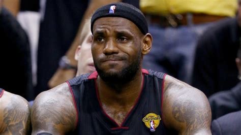 Lebron James Sad On Bench During Game 5 Of 2014 Nba Finals