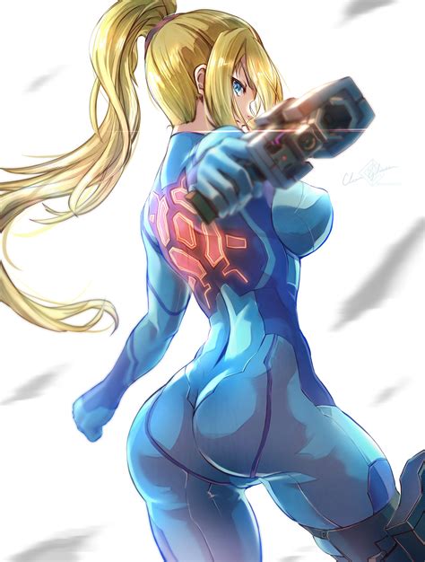 Clear Glass Mildmild Metroid Samus Aran Ass Bodysuit Cameltoe Gun