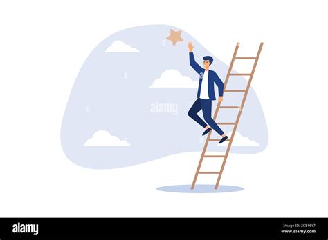 Business Opportunity Ladder Of Success Or Aspiration To Achieve Business Goal Concept