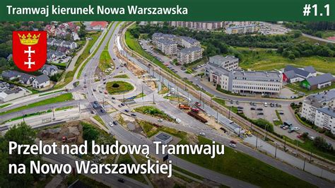 1 1 Przelot nad budową Tramwaju na Nowo Warszawskiej Tramwaj